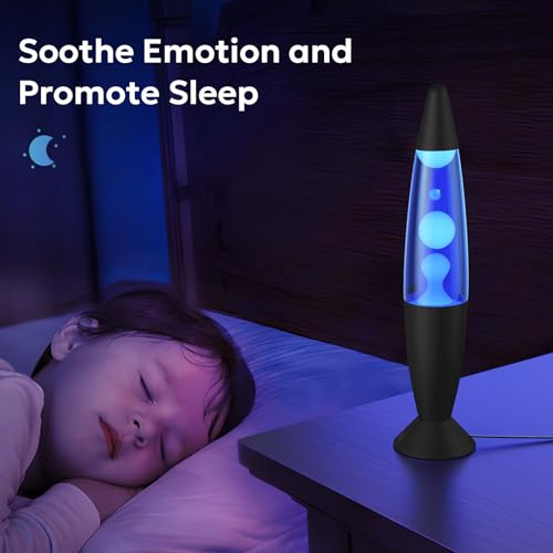 Image of 17 Colors LED Liquid Motion Lamps 13.5 Inch Color Changing Lamp Black Small Relax Night Light for Adults Kids Teens Sensory Mood Nightlight Mini Aesthetic Table Lamp for Bedroom, Retro Home Decor