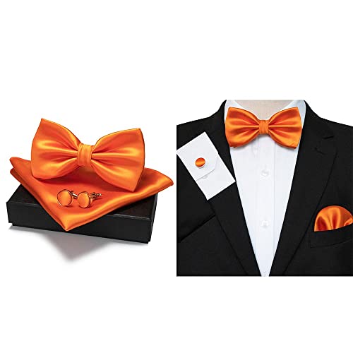 Set de corbatas de moño para hombre con gemelos y pañuelos miniatura 3
