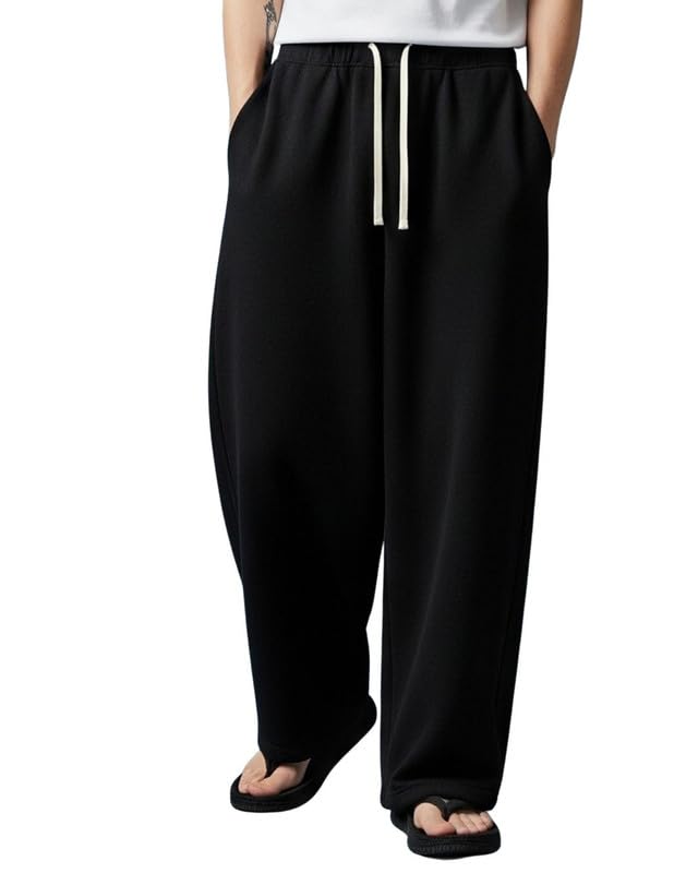 cloth n code Stylish Black Oversize Fit Solid Men's Track Pant | Comfortable Lounge Pants for Men | Blended Cotton Casual Joggers Waist 28-34 Inch | BTT137_BLK-picture-20