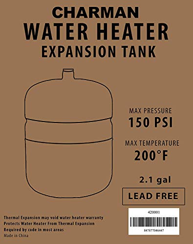 CMI Inc 2.1 G Potable Expansion 50 Gallon Heater Tanks-Safe & Clean Drinking Water, 2 Gallon, White