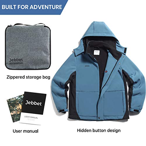Men's Heated Jacket Windproof Winter Outdoor Soft Shell with Detachable Hood Electric Heated Coat3