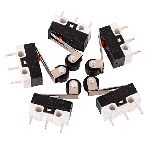 Interruptor de límite 5 piezas Micro interruptores 1A 125V AC interruptor 12 x 6 mm Brazo palanca rodillo en miniatura SPDT Sub Microinterruptor