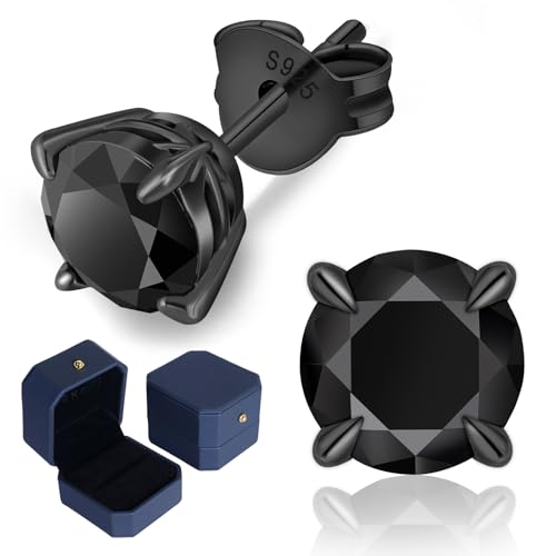KRKC Black Moissanite Stud Earrings