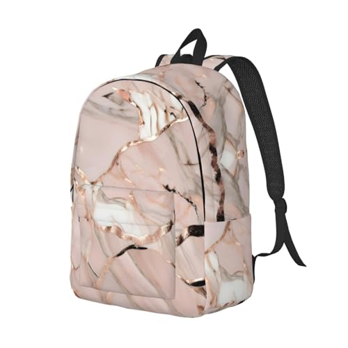 Mochila al aire libre con acabados de mármol oro rosa y costuras reforzadas 2