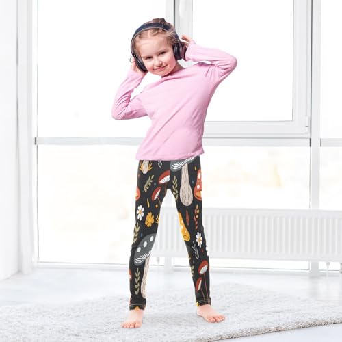 Bolaz Toddler Girls Leggings Printed Yoga Pants Leggings Mushroom and Flower for Kids4