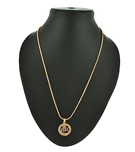 Image of Handicraft Kottage One Gram 22K Gold Plated Chain With Pendant Traditional Pendant Chain For Women And Girls Fashion Jewelley For Wedding, Party & Daily Wear