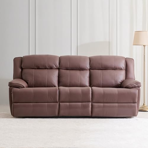 Image of Home Centre | Torino | Electric Recliner | Half Leather | Solid Wood | 3 Seater Recliners | Brown | 2 Years Warranty