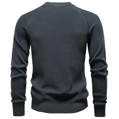 Suéter de punto para hombre moda otoño invierno estilo negocios informal de color liso 2