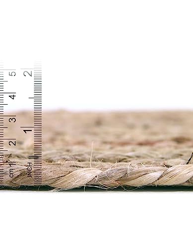 Image of Unique Loom Braided Jute Collection Area Rug - Dhaka (1' 2 inch x 8' Table Runner, Natural)