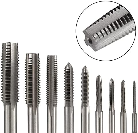 MINGPING Metric Thread Tap Set - 2pcs Right Hand Straight Flute Tap, M2.5x0.45 Screw Tapping Tool for Precision Drilling and Threading Applications
