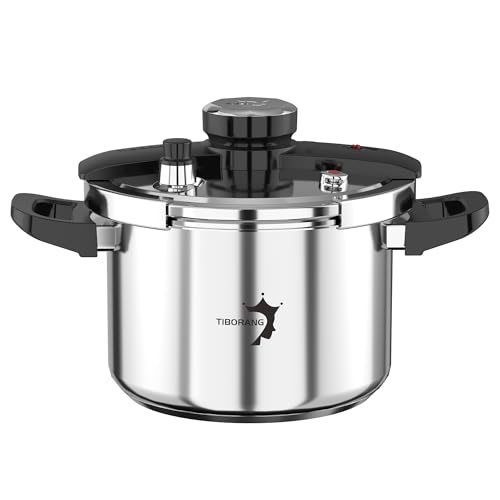 TIBORANG 6.3 QT Stainless Steel Pressure Cooker, [Multi-Cooker for Gas & Induction Stove] [Saves 70%...