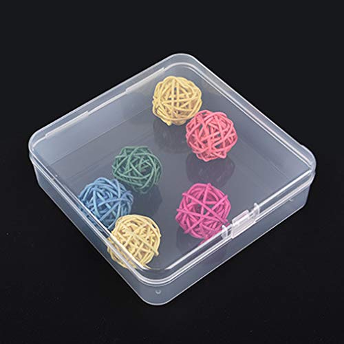 Goodma 4 Pieces Square Empty Mini Clear Plastic Organizer Storage Box Containers with Hinged Lids for Small Items and Other Craft Projects (125 x 125 x 35 mm) - Image 3
