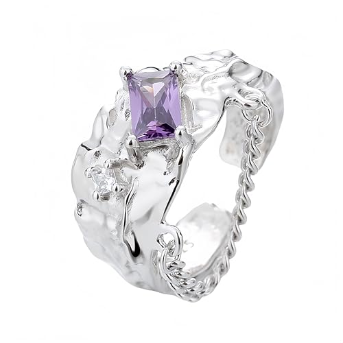 Bague en améthyste pour femme, la promesse de mariage avec sa boîte cadeau