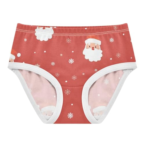 Christmas Santa Girls' Underwear Breathable Material Organic Underpants for Baby Girls in Sizes 2T,3T, 4T, 5T, 6Y and 8Y