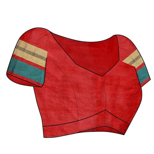 Image of Sidhidata Women's Cotton Blend Saree With Unstitched Blouse Piece (Payal Red Red Free Size)