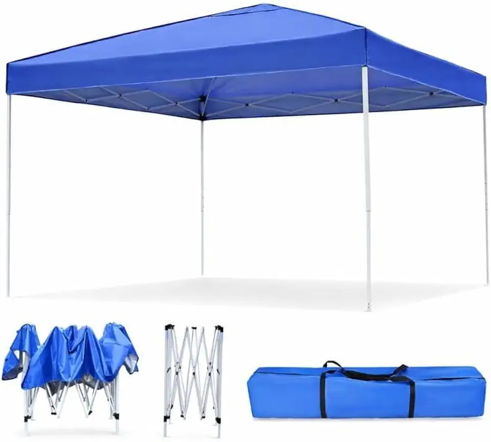 Tenda De Praia Gazebo Sanfonada 3x3 Dobrável - Barraca Camping Articulada Cor Azul