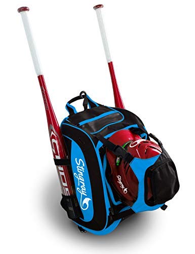Large Capacity Baseball/Softball Stingray Backpack with Helmet Holder | Adult/Youth/Kids Boys/Girls | Catchers