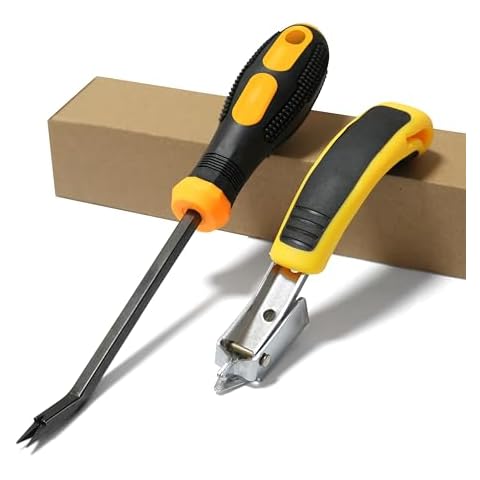 ALIMTEE Updated Upholstery Staple Remover, Staple Remover, Staple Puller,Tack Lifter with Double Prongs for Removing Staples, Nails Or Tacks Staple Remover Tool (Two Types) Cover