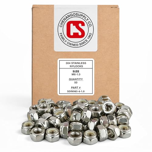 Chenango Supply M6-1.0 Stainless Nylon Insert Lock Nuts