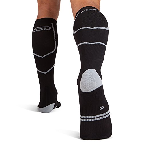 ABD ATHLETE INC. Plus Size Compression Socks 4 Wide Calf, Big and Tall, Men & Women 15-20 mmHg Reduce Pain Swelling. Maternity Nurse Travel Diabetic & Medical (WF XL, BLACK)