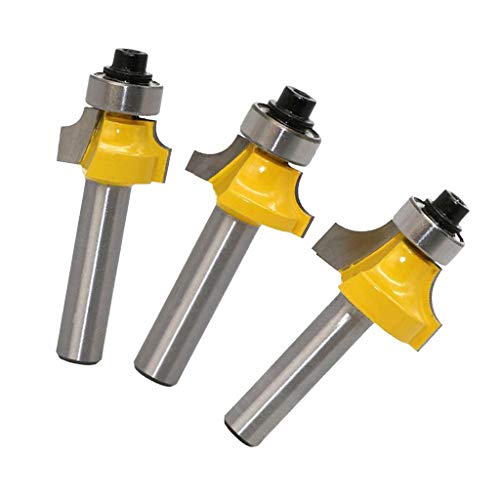 Abrundfräser Viertelstabfräser Radienfräser Schaft 8 mm, 3 tlg