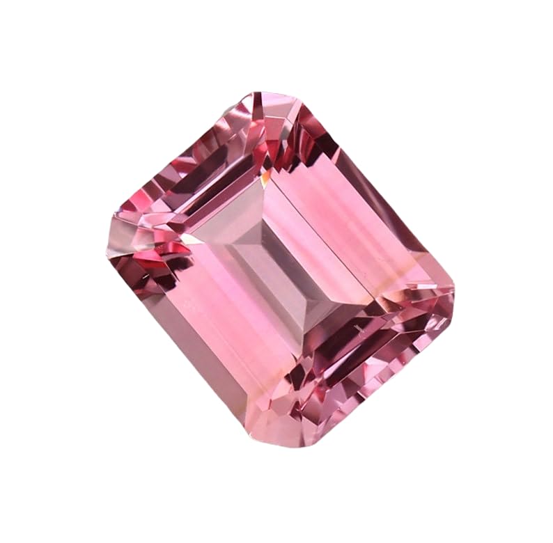 Gemme Morganite naturelle haut de gamme en taille émeraude 10 x 12 mm pour bague et pendentif
