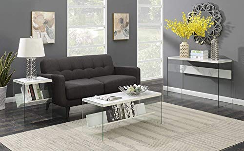 Convenience Concepts Soho End Table, Faux White Marble, 15.75 In X 16.5 In X 23.75 In #TOP4