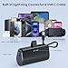 Mini Portable Charger for iPhone with Built-in Type-C Cable, 5200mAh Ultra-Compact Power Bank, PD 20W Fast Charging Battery Pack Phone Charger for iPhone 16/15/14/13/12, Samsung, Google, Android