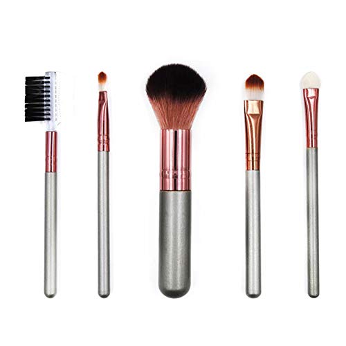 VICKY Professional 5pcs Eye Brushes, Beauty Face Eye Makeup Brushes Kit, Natural Soft Shading Blending Blush, Cosmetic Tool for Lip Liner Eyebrow Eyelash Concealer Contour Cream Powder (Green)