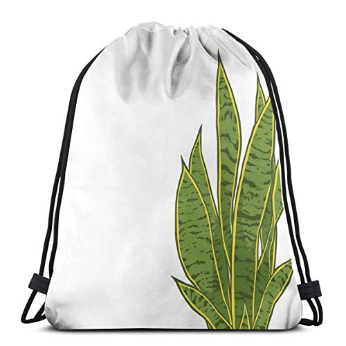 Dutars Sansevieria Trifasciata - Bolsa de Hombro con cordón, diseño de Serpiente (Color Blanco)