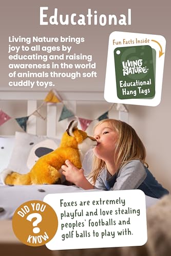 Living Nature Eichhörnchen Kuscheltier, realistisches, Flauschiges Plüschtier für Babys, Jungs, Mädchen und Erwachsene, nachhaltiges Stofftier für Kinder, Geschenke zur Geburt, 20 cm