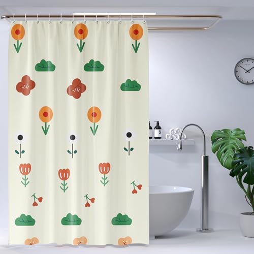 La Mejor Recopilación de Cortinas para baño los más recomendados. 47 KTMOUW Cortina de Baño,180 * 180cm Cortina para Baño Tela con Ganchos,Cortina de Baño Lavable Cortina de Ducha Impermeable,para Duchas de Baño y Bañeras