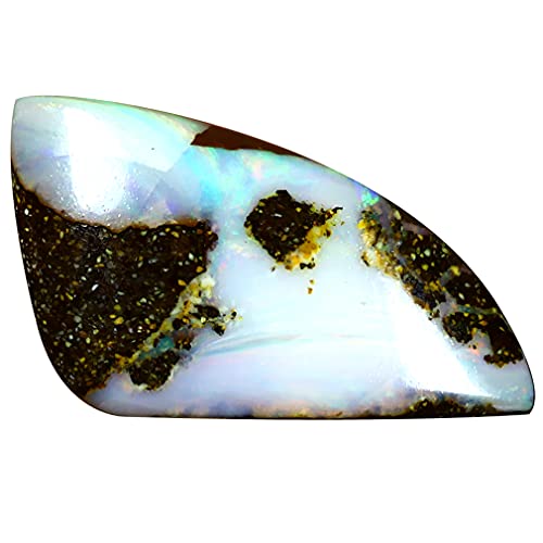 Opale boulder d'Australie naturelle de 9.32 ct taillée en forme libre unique pour haute joaillerie