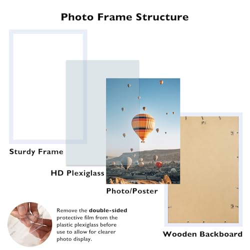 Image of JCJMY 22.375x34 Picture Frame White for Poster Photo Picture, Horizontal and Vertical Formats for Wall Hanging, 22.375 x 34 Wall Gallery Poster Photo Frame for 22.375 by 34 Photos Posters,White