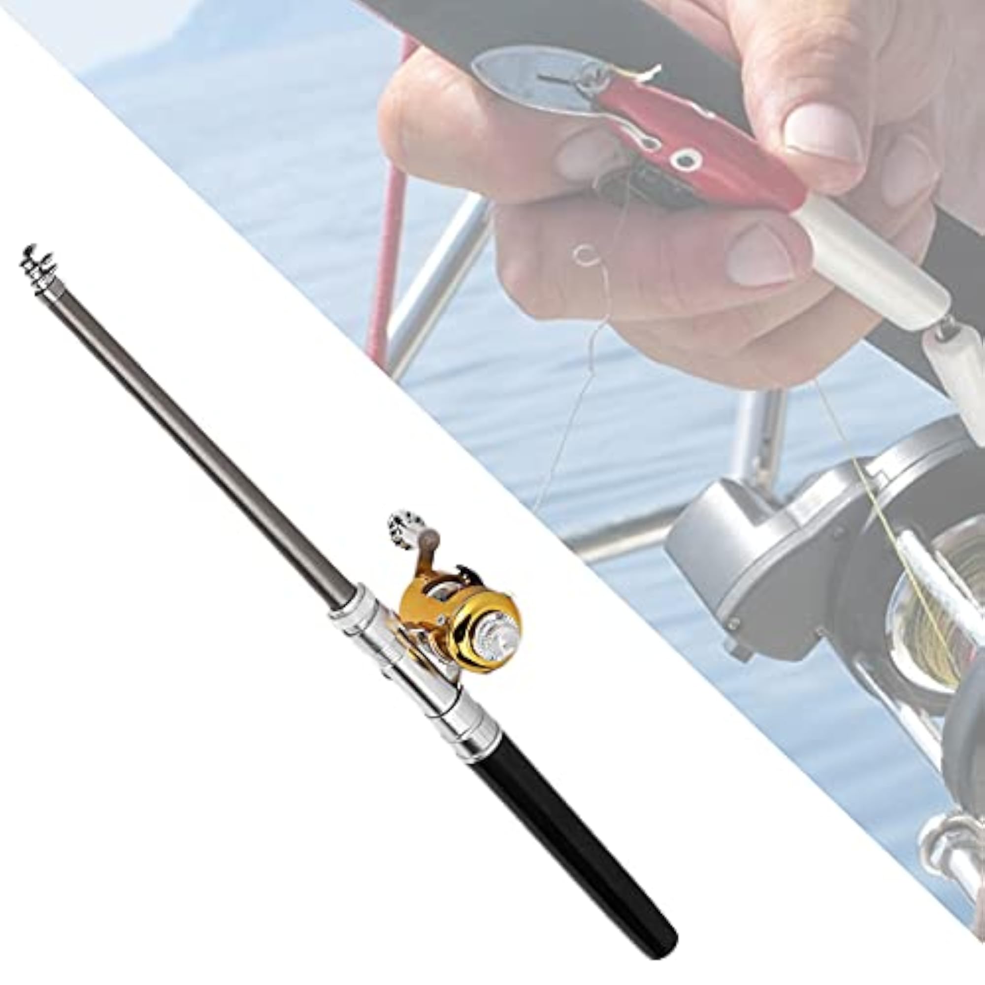 Portable Telescopic Fishing Pen Rod, Black