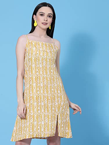 Image of OOMPH! Women's Fit And Flare Mini Sleeveless Floral Beach Dress For Slipon