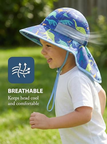 Image of icolor Kids Sun Hat UPF50+ Sun Protection Bucket Hat Toddler Summer Beach Play Hats with Neck Flap for Girl Boy Ages 3~10