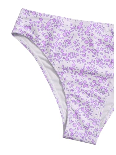 Image of COZYEASE Girls' 2 Piece Ditsy Floral Print Knot Front Ruched Triangle Bikini Swimsuit