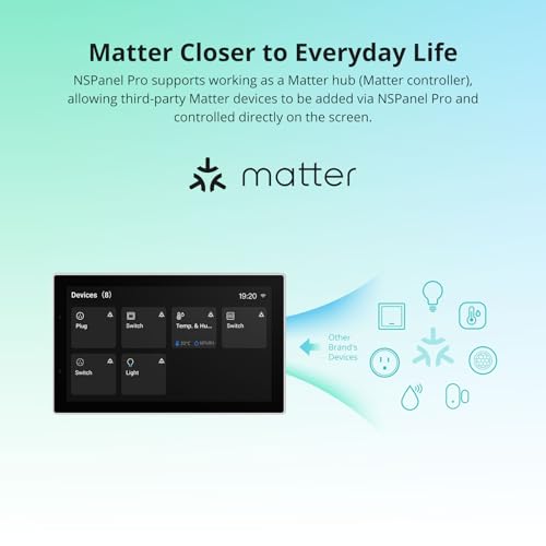 SONOFF NSPanel Pro 120 Smart Home Control Panel, Integrate Zigbee Gateway with Home Security, 4.7-inch large display with Monitoring energy use, Viewing cameras, Thermostat, Browsing the web(White) - Image 6