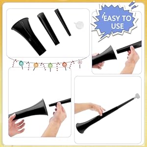6 Pieces Collapsible Stadium Horn 24 Inch Plastic Trumpet Horn Stadium Horn Noise Maker for Sporting Events Sports Themed Party Supplies (Black) 6 Pieces Collapsible Stadium Horn 24 Inch Plastic Trumpet Horn Stadium Horn Noise Maker for Sporting Events Sports Themed Party Supplies Black