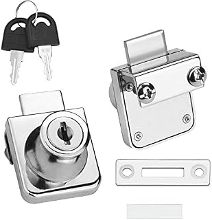 SNAGAROG 2 Pack Glass Cabinet Lock, Single Glass Door Locks Showcase Lock Furniture Lock Display Cabinet Replacement Locks Cam Security Lock with Keys for Door Cabinet Mailbox Drawer Cupboard