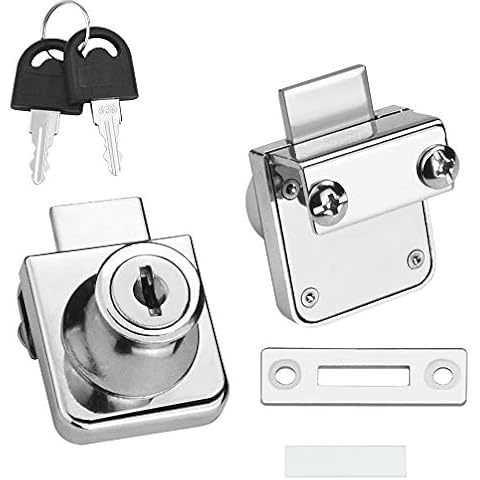 SNAGAROG 2 Pack Glass Cabinet Lock, Single Glass Door Locks Showcase Lock Furniture Lock Display Cabinet Replacement Locks Cam Security Lock with Keys for Door Cabinet Mailbox Drawer Cupboard Cover