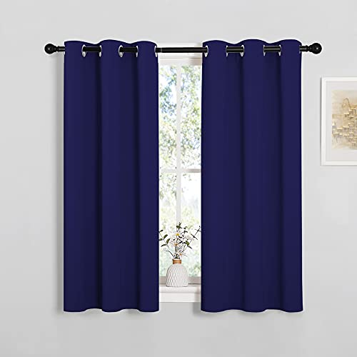 Image of NICETOWN Blackout Draperies Curtains, All Season Thermal Insulated Solid Grommet Top Blackout Curtains /Drapes for Kid's Room (Royal Blue, 1 Pair, 34 x 45 inches)