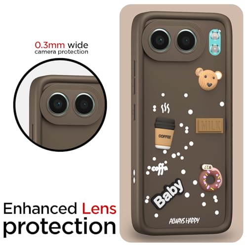 Image of Outlouders Back Cover for OnePlus Nord 4 5G | 3D Cartoon Bear Cute Fun Silicone Full Body Protection Bumper Case (Brown)