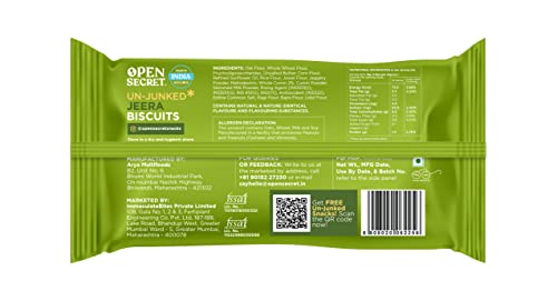 Image of Open Secret Jeera Biscuit Cookies | Protein & Fiber Packed | Healthy Snacks | No Added Maida No Refined Sugar No Palm Oil | Unjunked Biscuit | 40G - Pack of 6