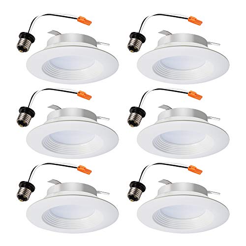 Image of HALO 4 inch 3000K Color Temperature White Integrated LED Recessed Retrofit Trim (6 Pack)