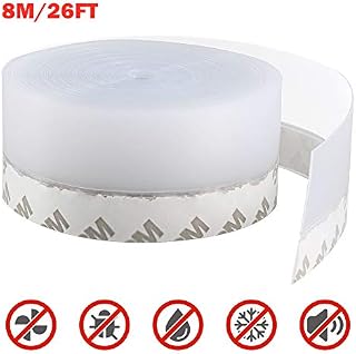 Silicone Seal Strip,8M/26ft Door Strip Bottom for Doors Silicone Sealing Sticker Adhesive