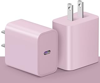 [2 Pack] USB C Wall Charger, iPhone Charger Block 20W PD Power Adapter Compatible iPhone 14/14 Pro/14 Pro Max/14 Plus/13 12 11 Pro Max/Pro/Mini/Xs Max/XR/X, iPad Pro/Mini, Google Pixel 5/4/3 - Pink