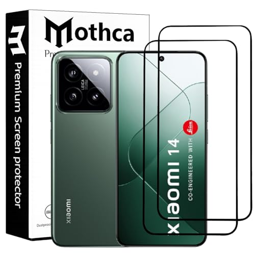 Image of Mothca Military-Grade Tempered Glass Screen Protector Compatible for Xiaomi 14 with Edge to Edge Coverage - Case Friendly, Anti-Scratch & Bubble-Free Installation Kit (Pack of 2)
