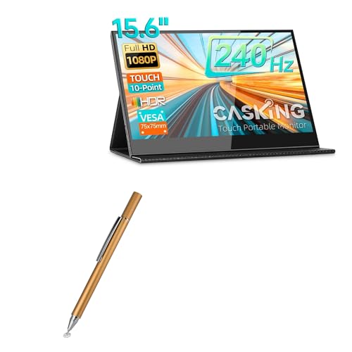 BoxWave Stylus Pen Compatible with Casking C15T4 Portable Monitor (15.6 in) - FineTouch Capacitive Stylus, Super Precise Stylus Pen - Champagne Gold